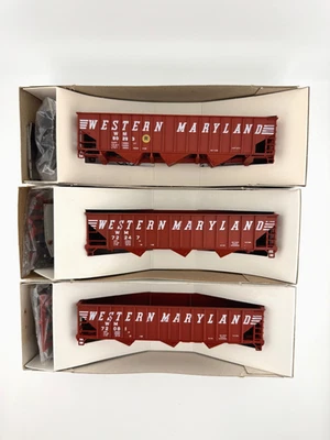 LOTE DE 3 TOLVAS TRIPLES CON PANELES DE 70 TONELADAS Stewart escala HO Western Maryland Foto 1 de 3