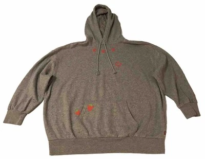 Sudadera con Capucha Levis Mujer Pequeña Baggie Suelta Grunge Gris Smiley Fresas Foto 1 de 4