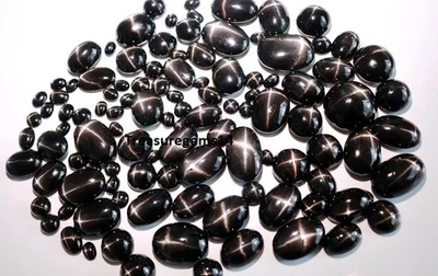 LOTE AL POR MAYOR 250 CT CUATRO COGOLLOS ESTRELLA NEGRA DIOPSIDO CABUCHAN PIEDRA PRECIOSA Foto 1 de 4