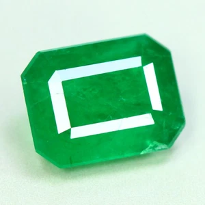 2.26 Cts_Great 9 x 7 Emerald Cut_100 % Natural Zambian AAA+ Vivid Green Emerald - Imagen 1 de 5