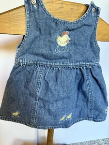 Vintage Oshkosh B’gosh Baby • Denim Blue Jean Dress • Chicken • chicks • 6-9m - Picture 1 of 7