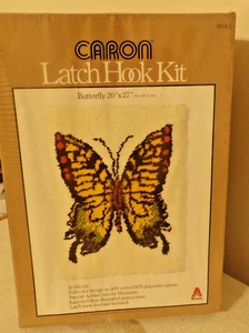 3054/1 CARON LATCH HOOK KIT BUTTERFLY 20" X 27" NIB 1977 - Picture 1 of 4