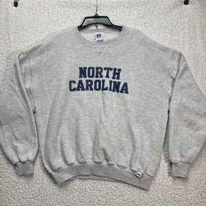 Vintage 80s Russell Athletic North Carolina Sweatshirt XL Grey Pullover USA - Bild 1 von 10