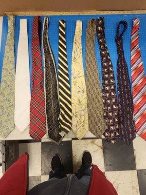 批量 10 件 男式 领带 Tommy Hilfiger Ferraud Stacy Adams Ziggurat Halston Arnold — 第 1/4 张图片