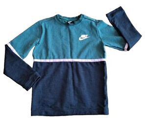 Nike Pullover Sweatshirt Jacket Top Crew Athletic Girl's Size L Black/Green EUC 