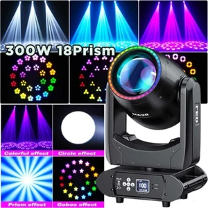 300 W LED 18 Prisma beweglicher Scheinwerfer Lichtstrahl Bühne DMX Spot Disco Club DJ Beleuchtung USA - Bild 1 von 13