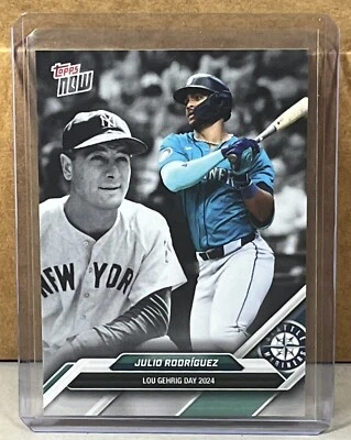2024 TOPPS NOW #LGD-14 JULIO RODRIGUEZ MARINERS Lou Gehrig Day Print Run 2746 - Image 1 of 2