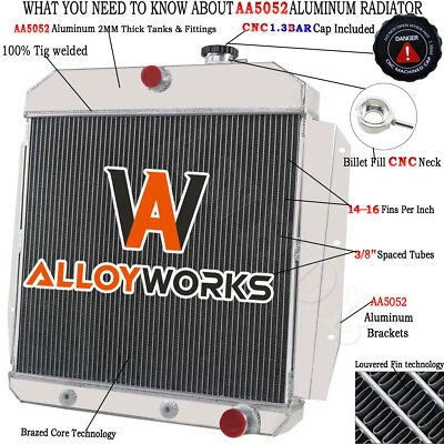 3 Row Radiator For 1955-1959 1956 1957 Chevy Truck 3100 3200 3400 3600 3800 3500 - Изображение 1 из 4