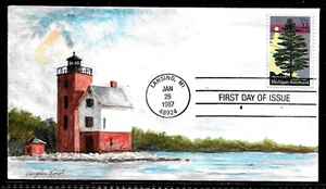 2246 22c Stamp (1987) THE MICHIGAN STATE SESQUICENTENNIAL FDC BY VAUGHN HORD - Picture 1 of 2