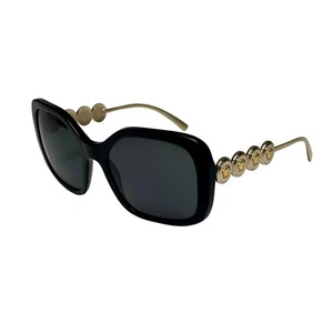 VERSACE Black & Gold Medusa Coin Sunglasses 4375 GB1/87 53-18 135 3N - Picture 1 of 14