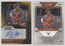 2021-22 Panini Prizm Draft Picks Black Gold /5 Greg Brown III Rookie Auto RC