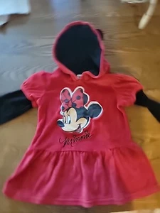 Minnie Mouse Hoodie Girls Size 24M Sweatshirt Disney Parks Ears Hood - Picture 1 of 6