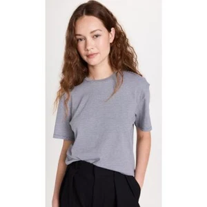 Theory Perfect Stripe Tee In Charcoal Multi Stripe, Size Small - Picture 1 of 5