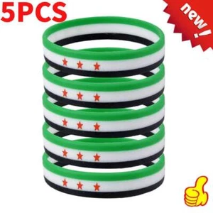 Syrien Flagge Silikon Gummi Armbänder Sport Armband Armreif für Damen Herren|5X - Bild 1 von 10