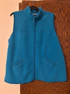D & Co. Denim & Co. Blue Women Sleeveless Vest Jacket Top 4x - Picture 1 of 9