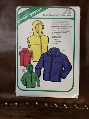Green Paper Plush Polo Jacket And Vest XS-3x Pattern - Image 1 of 2