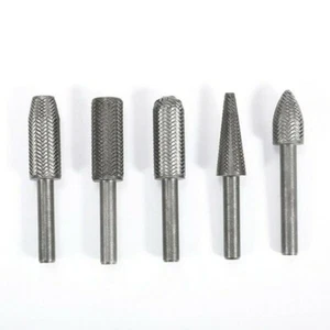 1/4" Rotary Burrs Metal Steel Burr Drill Bits for Dremel Tool Wood Carving 5PCS - Picture 1 of 12