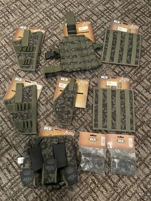 Lote táctico probado en batalla fundas Molle paquete de cápsulas adaptadores cubiertas remotas BT Foto 1 de 4