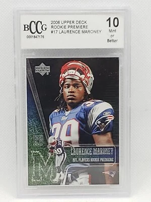 2006 Upper Deck NFL Players Rookie Premiere Laurence Maroney #17 GRADED BCCG 10  - Image 1 of 3