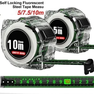Fluorescent Steel Tape Measure precision Tape 5/10 Metric Measure Measuring UK - Picture 1 of 8