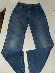 Jeans de mezclilla Wrangler vintage años 70 corte occidental oscuros 29x30 hechos en EE. UU. USADOS EN EXCELENTE ESTADO *LEER** - Imagen 1 de 7