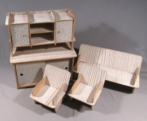 Toy Furniture Kitchen Set Cupboard Doll Children Russian Cabinet Wooden Vintage - Picture 1 of 10