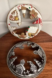 Yankee Candle Christmas Illuma Lid Topper Gingerbread Snow Man Md Lg Jar Candles - Picture 1 of 5
