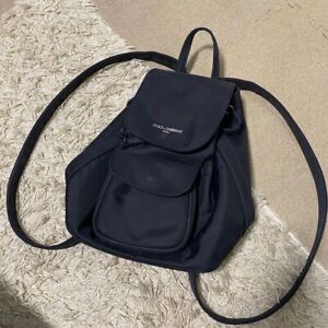 DOLCE & GABBANA D&G Logo Backpack Hand Bag Women Plain Color Black Genuine USED