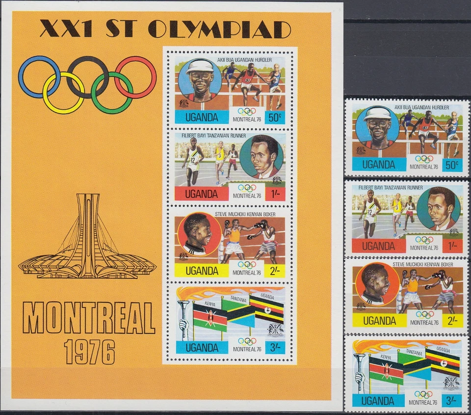 Uganda Set & S/S Juegos Olímpicos Montreal 1976 MNH-9,50 euros Foto 1 de 1