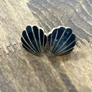 Ohrstecker schwarz Emaille goldfarben Cloisonné  - Bild 1 von 3