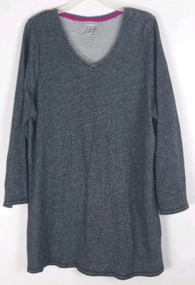 Sudadera Catherines Túnica Top Ligera 1X Gris Jaspeado Costura Lateral Cremalleras Foto 1 de 4