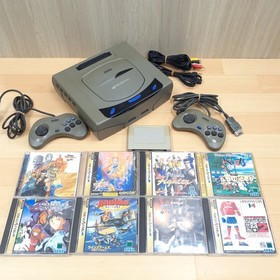 SEGA SATURN JAPANESE CONSOLE Bundle with 2 Controllers 8 Games & Memory