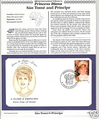 ST. THOMAS & PRINCE ISLANDS PRINCESS DIANA MEMORIAL First Day Cover - Image 1 of 1