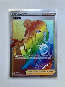 2020 Pokémon NESSA Vivid Voltage Full Art Secret Rare 196/185 Rainbow Rare - Picture 1 of 3