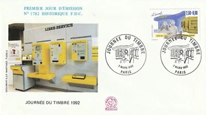 Enveloppe 1er jour 1782 1992 Journée du Timbre L'Accueil - Feuille - Imagen 1 de 2