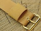NOS Vintage Unused 17.5mm Tan Nylon Watch Band with Gold Tone Buckle Strap