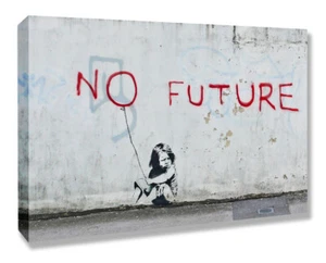 BANKSY CANVAS STREET WALL ART PRINT ARTWORK - NO FUTURE - Picture 1 of 3