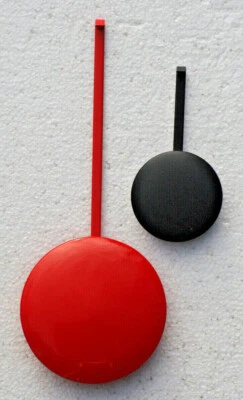 Pendulum Rod & Bob for Quartz Movements Coloured Black or Red - Image 1 of 4