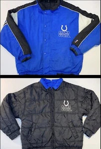 Vintage 1980 Indianapolis Colts Reversible Winter Coat by NFL Pro Stuff Size XL - Picture 1 of 12