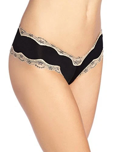 HONEYDEW MICROFIBRA TINTE CRUZADO ENCAJE ROPA INTERIOR CORTA PANTY NEGRO #440 XL NUEVO Foto 1 de 1