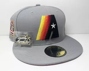 New Era 59Fifty Houston Astros Fitted Hat Patch Orange UV Size 7 1/8-With Pin - Picture 1 of 11