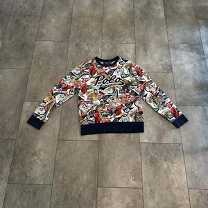 Polo Ralph Lauren Mens L Sweatshirt Double Knit Graphic Animals Brooklyn - Picture 1 of 5