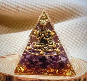 Pirámide Organite Buda y Amatista Iluminada 2” (P5) - Imagen 1 de 2