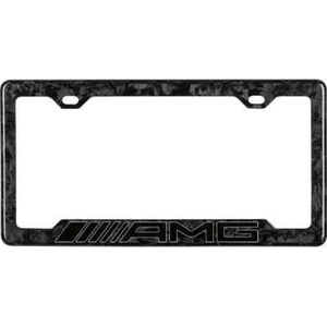 MERCEDES BENZ AMG BWW 100% REAL FORGED CARBON FIBER CAR LICENSE PLATE FRAME - Picture 1 of 10