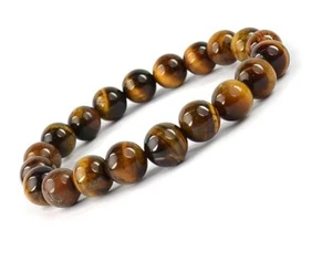 Lab Certified Natural Tiger Eye Bracelet for Men and Women (8 mm Beads) - Picture 1 of 4
