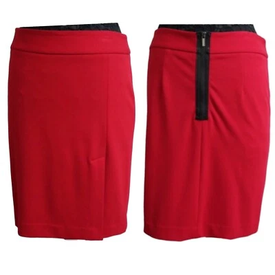 Mini falda lápiz roja Cache para mujer talla 4 carrera o fiesta corta Foto 1 de 4