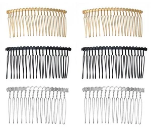 6 Pcs 20 Teeth Hair Side Combs Metal Multi Color Wire 8 cm Elegant Hairpiece ... - Picture 1 of 5