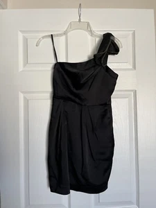 BCBG MAXAZRIA schwarzes Monaco One Shoulder Rüschen Minikleid Gr. 2 *bitte lesen* - Bild 1 von 12