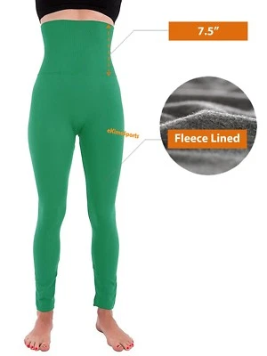 Top de compresión de cintura alta para mujer con control de barriga grueso forrado de vellón leggings  Foto 1 de 2