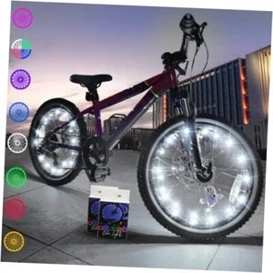 2 Tire Pack LED Bike Wheel Lights Ultra Bright Waterproof Bicycle white-2pack - Picture 1 of 7